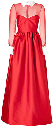 Valentino Silk Evening Gown with Collar in Red Gr. 34