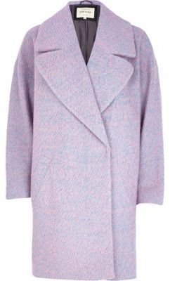River Island Pink two-tone wool-blend oversized coat