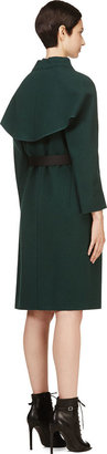 Nina Ricci Green Silk-Bonded Wool Coat