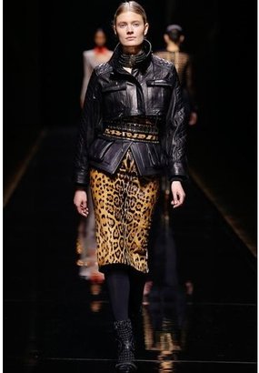 Balmain Cropped Quilted Nappa Leather Jacket