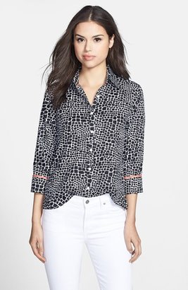 Foxcroft Print Fitted Cotton Shirt