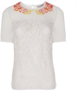 Oliver Bonas Embroidered Collar Tunic Top by Poem