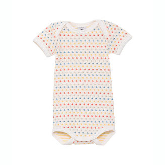 Petit Bateau Baby Boy Short-Sleeved Bodysuit With American Armholes In A Striped Boat Print
