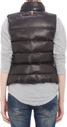 Mackage Leather Puffer Vest-Black