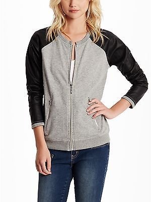 GUESS Brietta Knit and Faux-Leather Jacket