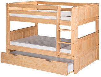 Camaflexi Low Bunk Bed with Trundle and Panel Headboard
