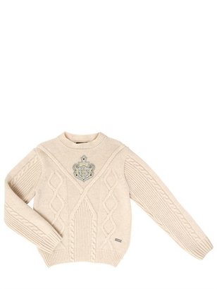 Roberto Cavalli Cable Knit Wool Sweater