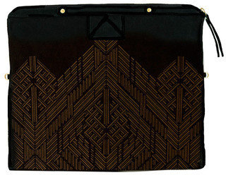 Cynthia Vincent Banker's Etched Suede Clutch