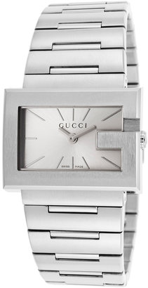 Gucci 100G Stainless Steel & Silver Dial Watch, 23mm
