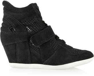 Ash Bowie suede and mesh wedge sneakers