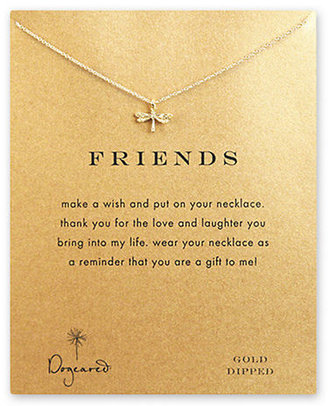 Dogeared Friends Dragonfly Necklace-GOLD-One Size