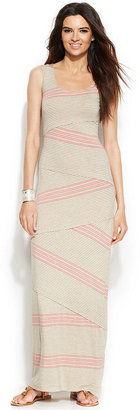 Studio M Striped Tiered Maxi Dress