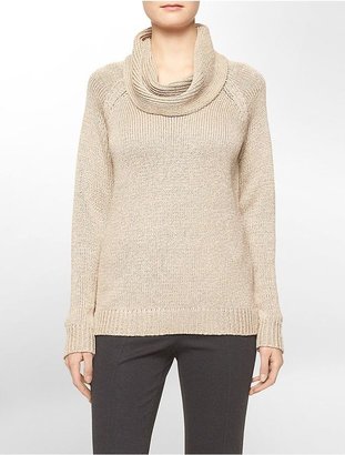 Calvin Klein Womens Metallic Turtleneck Sweater