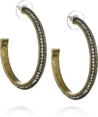 Giles & Brother Gold-plated glass crystal hoop earrings