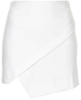 Topshop Womens Asymmetric Wrap Mini Skirt - White