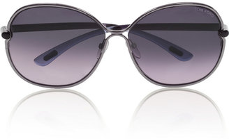 Tom Ford Round-frame metal and acetate sunglasses