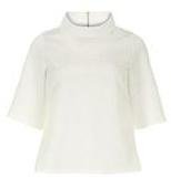 Dorothy Perkins Womens Closet White embossed collared top- White