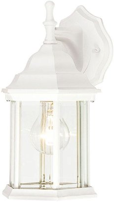 Westinghouse 1-Light Textured White on Cast Aluminum Exterior Wall Lantern with Clear Beveled Glass Panels