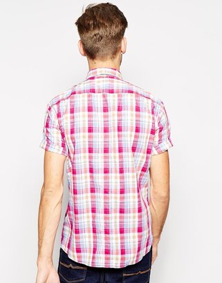 BOSS ORANGE Shirt with Check in Short Sleeves