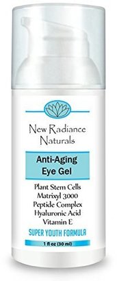 Fine Lines New Radiance Naturals - GUARANTEED Best Eye Gel Cream With Plant Stem Cells + Matrixyl 3000 + Hyaluronic Acid + Cucumber + Organic Jojoba Oil & Aloe + Vitamin E & MSM For Anti-Aging, Wrinkles, Dark Circles, Puffiness & Bags. 1 Ounce
