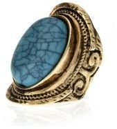 New Look Gold and Blue Oval Stone Ring