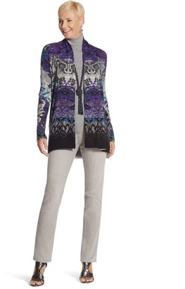 Chico's Blurred Paisley Long Cardigan