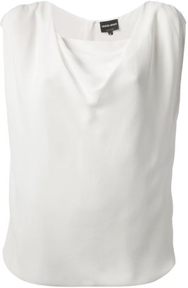 Giorgio Armani sleeveless draped blouse