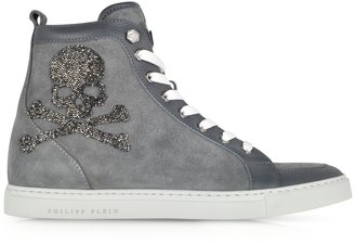 Philipp Plein Skulls Grey Suede w/Crystals Sneaker