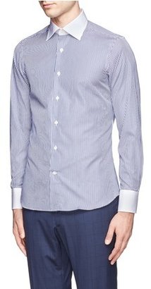 Nobrand Contrast collar cotton shirt