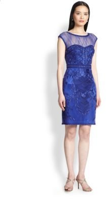 Sue Wong Embroidered Cocktail Dress
