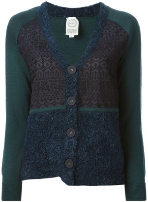 Antipast panelled mixed pattern cardigan