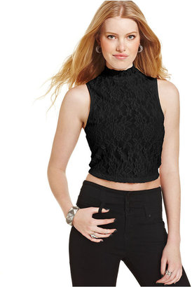 Say What Juniors' Lace Cropped Top