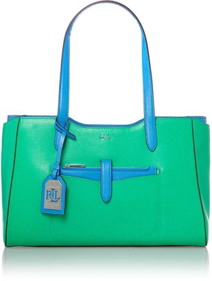 Lauren Ralph Lauren Green and blue large davenport tote bag