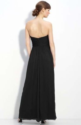 Nordstrom x Amsale Strapless Crinkle Chiffon Gown