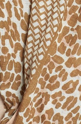 Tory Burch 'Reva - Leopard' Wool Gauze Scarf