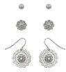 Dorothy Perkins Womens Flower multipack earrings- Silver