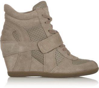 Ash Bowie suede and leather wedge sneakers