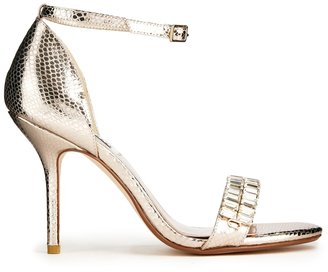 Dune Helena Embelised Barely There Champagne Heeled Sandals