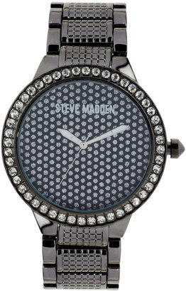 Steve Madden Women's Textured Gunmetal-Tone Bracelet Watch 48mm SMW00007-07