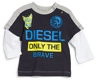 Diesel Infant's Layered-Sleeve Logo Tee