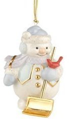 Lenox Snowman Shoveling Snow Porcelain Ornament