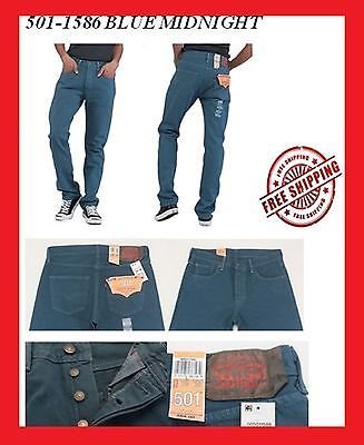 Levi's Levis Style# 501-1586 33 X 32 Blue Midnight Original Jeans Straight Pre Wash