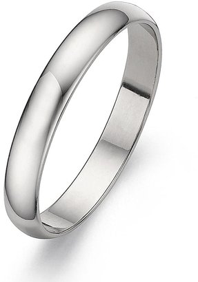 Love GOLD 9 Carat White Gold D-Shaped Wedding Band - 3 mm