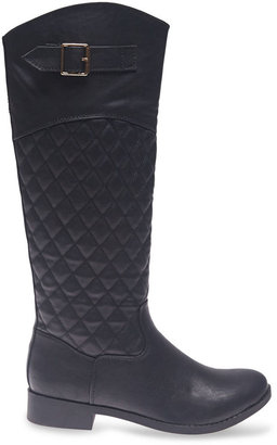 Wet Seal Quilted Faux Leather Riding Boots