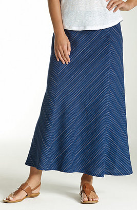 J. Jill Delave linen long striped skirt