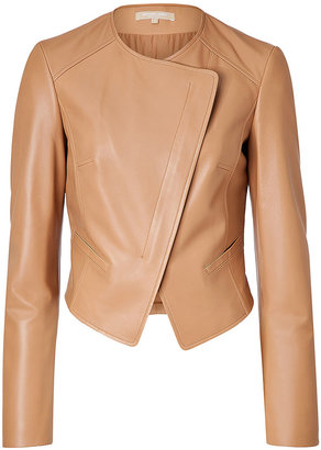 Michael Kors Leather Wrap Front Jacket