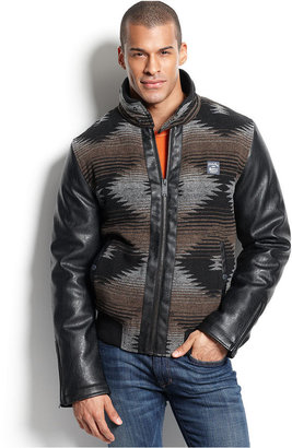 Sean John Jacket, Aztec Pattern Zip Front Jacket