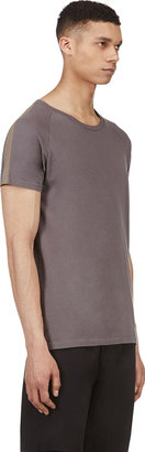Robert Geller Seconds Grey & Khaki Colorblocked T-Shirt