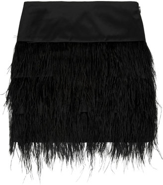 By Malene Birger Alexandrie ostrich feather-trimmed mini skirt