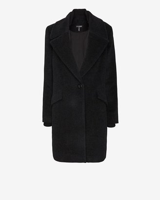 Exclusive for Intermix Contrast Collar Long Coat: Charcoal